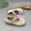 Zapatos para Niña Estilo Nuevo Primavera 2026, Zapatos de Princesa Moda Baja para Niños Mayores, Lindos Zapatos de Piel con Moño y Velcro