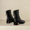 Nuevas Botas Cortas de Caballero Cosidas con Punta Cuadrada Botas Europeas y Americanas para Otoño e Invierno para Mujer con Tacón Medio Grueso Tallas 40-43 Botas de Exportación