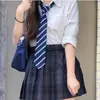 Corbata Jk Estudiante Femenina Estilo Universitario Corbata de Ritmo Libre Corbata de Moño Camisa Azul y Blanco Rayado Escolar Corbata de Moda