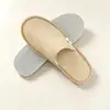 Pantuflas Desechables de Arpillera Personalizadas Gruesas Antideslizantes de Algodón Lino para el Hogar Recepción de Invitados B&B Habitación de Huéspedes Salón de Belleza Procesamiento al por Mayor