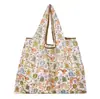 2025 Nueva Bolsa de Compras Plegable Tela Floral Portátil Poliéster Tote Bolsa de Almacenamiento Gran Capacidad Bolsa para la Compra del Supermercado Venta al por Mayor
