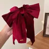 Pinza para el cabello con lazo de mezclilla gris hecha a mano en Corea, Pinza de tiburón de estilo de celebridad de Internet de alta gama para la parte posterior de la cabeza