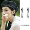 ZHANG Zifeng con pendientes de aro lisos de gota de agua con circonita para mujer, simples, de alta gama, para agujero de oreja, hebilla de oreja, joyería de oreja de moda versátil