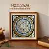 Tangka Nepalí Pintado a Mano Rueda del Tiempo Negro Dorado Mandala Rey Kong Decoración de Mesa Seiko Pintura para Sala de Estar Estudio Pintura Colgante de Mesa