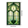 Sbw-Bl416 Pegatina Electrostática para Vidrio con Onda de Agua Pintada Transfronteriza Película de Vidrio de Color de Planta Verde Pvc Sin Pegamento
