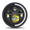 Faro Semircircular de 4 Perlas para Wrangler Modificación de Motocicleta Harley de 7 Pulgadas con Faro LED Ojo de Ángel Luz de Trabajo Todoterreno