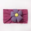 Nova Faixa de Cabeça Jacquard de Cor Pura Europeia e Americana para Bebê, Lenço de Cabeça Infantil Flor de Cinco Pétalas Fofa, Acessórios Finos e Macios para Cabelo de Bebê