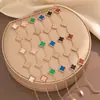 Pulsera de trébol de cuatro hojas de acero de titanio que no se desvanece con diamantes, pulsera de dijes de moda de oro rosa de 18 quilates, pulsera de cinco flores estilo europeo y americano