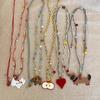 Collar Colgante Perro Manzana Amoroso Lindo y Lindo para Mujer Cadena de Clavícula de Cuerda Tejida Larga Colorida de Moda Versátil