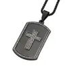 Amazon nueva joyería moda punk Diamante Cruz collar militar acero de titanio colgante masculino fabricantes stock