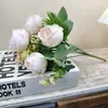 Flores Artificiales Nuevas con 5 Cabezas, Rosas Pastorales para Decoración de Sala de Estar y Mesa de Comedor, Flores de Seda, Decoración del Hogar Fresca y Sencilla