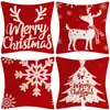 Capas de almofada de Natal outono e inverno transfronteiriças, capas de almofada de sofá, almofadas decorativas de linho estampadas, atmosfera de Natal no atacado