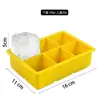 Bandeja de Hielo de Silicona Más Vendida de Fábrica Molde para Cubitos de Hielo de 6 Cavidades Bandeja de Hielo Cuadrada Fácil de Desmoldar Molde para Bandeja de Hielo para Whisky