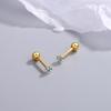 Brincos Distintivos de Haltere Bloco Quadrado Conta Redonda Zircônia em Forma de Coração Feminino Elegante Simples Pequenos Brincos de Rosca