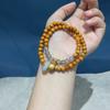 Sândalo Emparelhado com Ágata Cinzenta Anel Corrente Pulseira Círculo Duplo, Pulseira de Brinquedo Cultural de Nicho Simples e Versátil para Homens e Mulheres