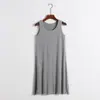 Vestido de Modal Verano Falda Base Delgada Holgado Aspecto Adelgazante Enagua Interior para Mujer Vestido Chaleco con Enagua Interior Antitransparente