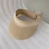 Chapéu de Palha com Renda Topless Infantil Estilo Coreano Verão Protetor Solar para Bebê Chapéu Pequeno Fresco Sem Topo Proteção Solar de Viagem Chapéu de Sol Feminino Tendência