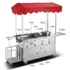 Estufa de Gas del Fabricante, Teppanyaki, Carrito de Comida Callejera Nocturna, Freidora, Carrito Multifuncional para Puesto, Equipo Estándar para Tofu Frito y Arroz Frito