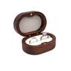 Caja de Madera Maciza para Pendientes de Mujer, Anillos, Joyero de Almacenamiento y Regalo, Nogal Negro Exclusivo Transfronterizo para Regalos de Enamorados Logo