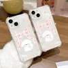 Funda para iPhone 17 con Lazo Rosa, Cachorro con Purpurina, Cuatro Esquinas Anti-Caídas, Estilo Ins de Cobertura Total para Apple 16