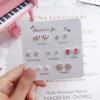 7 Pares de Pendientes de Tachuela para Estudiantes Mujeres Estilo Coreano Simple Pequeños Lindos Conjunto Combinación Pendientes Joyería para Orejas