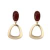 Joyería de Qingdao Aguja de Plata S925 Lujo Ligero Color Contraste Aretes de Tuerca para Mujer Aretes de Gota de Aceite para Niña Accesorios Simples Geométricos para la Oreja Clips para la Oreja