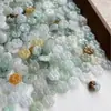 Jadeíta de Myanmar Grado A Tipo Hielo Hebilla Tricolor Flor de Ciruelo 9mm Separador Jade Piezas Sueltas Accesorios de Joyería Materiales para Tejido Venta al por Mayor