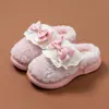 Pantuflas de Algodón para Mujer para Otoño e Invierno 2025, Estilo Chino con Lazo, Suela Gruesa, que Aumentan la Altura, Cálidas, Pantuflas de Felpa para Mujer