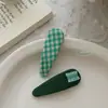 Pinza para el pelo con flores verdes frescas de primavera coreana, bonita y dulce pinza para el pelo para bebé, pinza para el pelo con flores bordadas