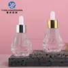 En stock frasco gotero de 30 ml frasco gotero de vidrio transparente frasco para aceites esenciales fondo de diamante recarga de aceite esencial frasco vacío