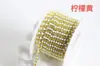 Cadena de Pedrería 2mm Cadena de Perlas y Diamantes Cadena Hecha a Mano para DIY Cadena de Garra de Cristal Accesorios de Colores para Ropa Zapato Bolsa Fabricante