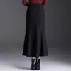 Falda ajustada de seda brillante de cintura alta adelgazante para mujer, nuevo estilo otoño 2026, elegante y con caída, falda de pez de longitud media