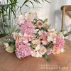 Liquidação Final! Conjunto de Flores Artificiais de Rosa e Hortênsia - Decorações para Sala de Estar/Mesa de Jantar, Flores de Plástico, Adereços para Fotos