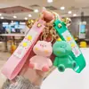 Chaveiro Criativo de Resina Rosto Gordinho Porquinho Fofo Adorável Boneca Pet Pingente para Bolsa de Casal Presente para Crianças Ornamento