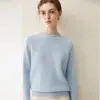 Suéter de punto liso 100% cachemira pura para mujer, nuevo estilo otoño e invierno, base de punto holgada y favorecedora