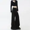 Jeans de Pierna Ancha Talla Grande para Mujer Otoño Tendencia Nuevo Estilo Talla Grande MM Gordita Negros Adelgazantes Forma de Pera Pantalones de Pierna Recta