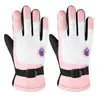 Luvas quentes de esqui forradas de lã engrossadas Luvas esportivas antiderrapantes para motocicleta à prova de vento para motocicleta forrada de lã para homens e mulheres