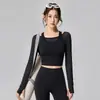 Ropa de Yoga para Mujer, Estilo Nuevo, Moda Deportiva, Malla Casual, Espalda Bonita, Tops de Entrenamiento Fitness Pilates de Manga Larga para Mujer al por Mayor