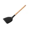 Set de diez piezas de utensilios de cocina de silicona negra con tubo de almacenamiento negro antiadherente, espátula de cocina y juego de cucharas de silicona suave