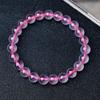 Pulseira de Cristal Rosa Moçambique Pedra Original Pulseira de Contas Redondas de Cristal Rosa Namorada Joia Única Presente Pulseira Aniversário Mão
