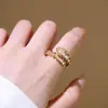 Anillo Exquisito Super Brillante de Circonita para Niñas, Lujo Accesible y Anillo de Apertura Ajustable de Gama Alta, Baño de Oro Real Simple