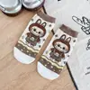 Calcetines Lindos de Dibujos Animados de Anime para Mujer, Calcetines Bajos Transpirables de Algodón Peinado, Calcetines para Mujer con Ilustración Divertida de Dibujos Animados Transfronterizos