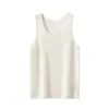 Nuevo camisole 100% cachemira para mujer, capa interior con cuello en U, top cálido, chaleco base de punto de cachemira holgado y cómodo