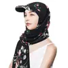 Novo Chapéu Cachecol Feminino Cor Sólida Estilo Transfronteiriço com Aba, Chapéu Cachecol de Puxar Versátil