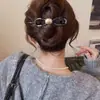 Lazo Elegante Perla Pinza de Agarre de Una Palabra para Mujer 2024 Nuevo Sentido de Alta Gama Horquilla Torcida para el Cabello Parte Trasera de la Cabeza Pinza de Tiburón