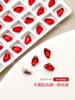 Nuevos Adornos de Diamantes para Uñas, Diamantes Brillantes de Color Rojo Chino con Base Puntiaguda de Forma Especial, Diamantes Grandes de Cristal, Diamantes de Joyería para Uñas Rojos de Año Nuevo Transparentes como el Hielo