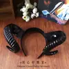 Diadema de cuernos de diablo grandes de simulación en blanco y negro y dorado diadema gótica oscura accesorios para el cabello de Halloween lo fotografía