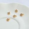 Pingente de colar flor de quatro pétalas com zircônia incrustada, cor de ouro, bolsa 14K, receptáculo DIY feito à mão, materiais de acessórios de joias para pulseira
