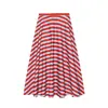 Comercio exterior transfronterizo ropa de mujer principios de otoño nueva moda estilo europeo y americano falda midi a rayas en capas 8002320
