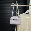 Bolsa de Mão Moda Verão Pequena Tote Bag Bolsa Feminina 2025 Nova Padrão Pedra Bolsa Kelly Versátil Crossbody Pequena Quadrada